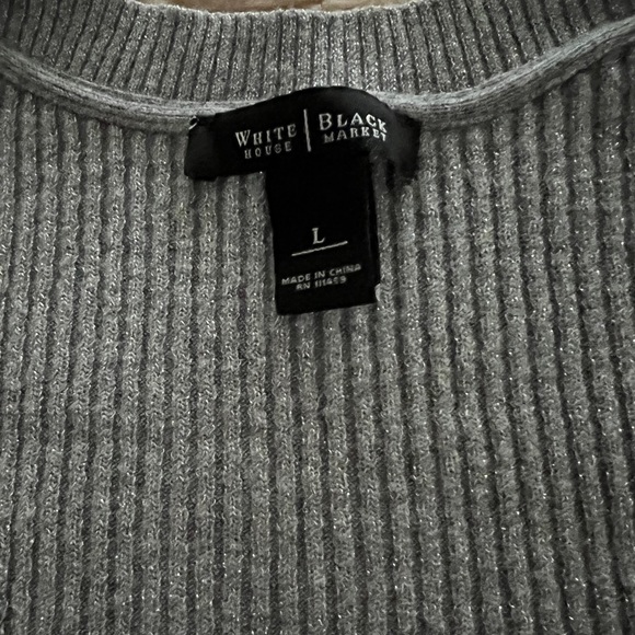 WHBM Silver Metallic Ribbed Sweater - Picture 4 of 4